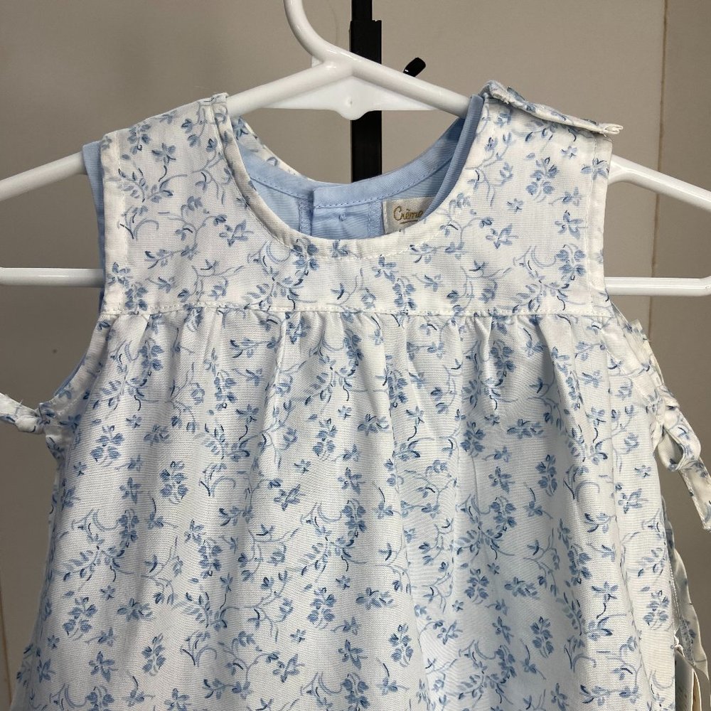 Creme' de la Creme' New Infant blue dress with apron size 3 months - Picture 3 of 8